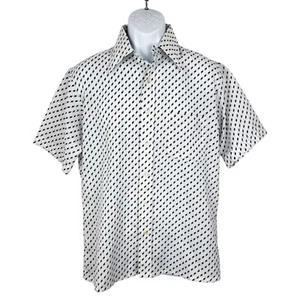 Vintage Challenger Button Down Shirt Men Medium 15-15 ½ Printed Short Sleeve - Picture 1 of 11