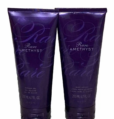 2 Lot AVON RARE AMETHYST BODY LOTION & SHOWER GEL SET 6.7 FL OZ NEW SEALED Foto 1 de 4