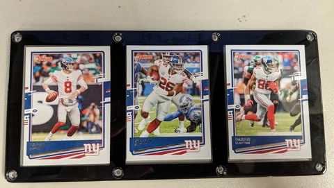 NEW YORK GIANTS 3 CARD PLAQUE DANIEL JONES SAQUON BARKLEY DARIUS SLAYTON Cover