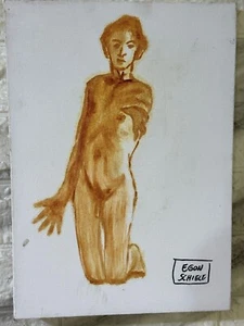 EGON SCHIELE painting oil on canvas signed and stamped - Picture 1 of 5