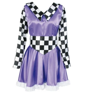 sexy Karnevalskostüm Clown Harlekin Pierette Damen Kleid lila Pantomime s. Maße - Bild 1 von 11