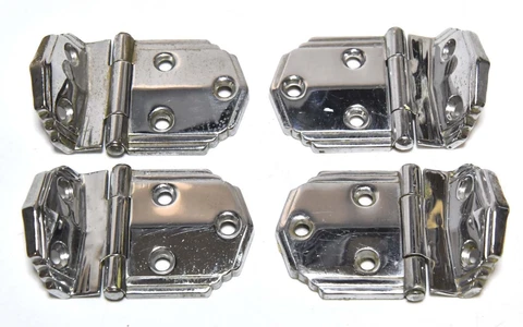 4 RETRO CHROME MCM KITCHEN CABINET OFFSET HINGES Cover