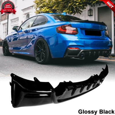 Labio difusor parachoques trasero negro brillante para BMW F22 F23 M240i M235i M Sport 14-18 Foto 1 de 4