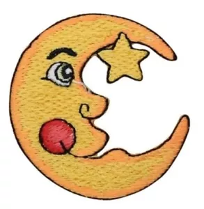 Embroidered Iron-On Applique Sun - Moon, 2+1/4 inch - Picture 1 of 1
