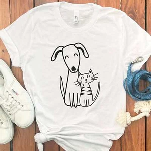 DOG CAT T-SHIRT - Picture 1 of 50