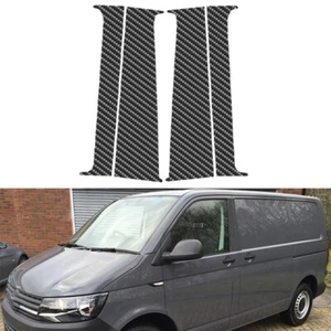 Window Pillar Posts Sticker Door Decal Carbon Fiber Style For VW T5/T6 2008-2021 - Picture 1 of 13