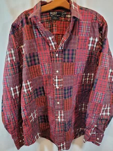 polo ralph lauren patchwork Regent camicia abbottonata uomo XL-17,5 flanella a quadri - Foto 1 di 5
