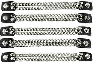 Vest Extenders Double Steel Chain Motorcycle Biker Leather Jacket 4"-4 Pcs Set - Picture 1 of 5