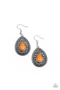 Paparazzi “Desert Nirvana” Orange Earrings - Picture 1 of 2