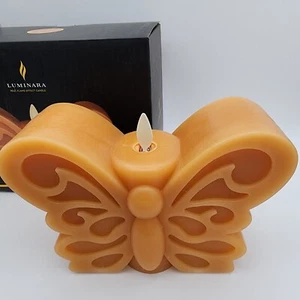 Luminara flammenlose Kerze LED Echtwachs sonnenbeschienen Honig Schmetterling - Bild 1 von 8