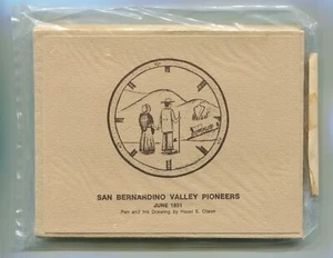 Hazel E. Olson Pen & Ink Note Cards San Bernardino Valley Pioneers California - Picture 1 of 3