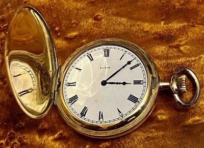 Antique Elgin Braille 15j 12s Mdl 3 Gd 315 Pocket Watch GP 25Y Case 1938 Running - Image 1 of 4