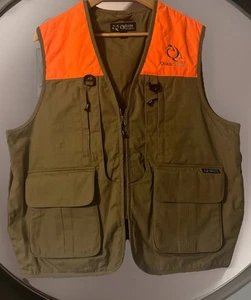 Guide Series Hunting Vest L Heavy Duty Deep Pockets Orange Khaki Bird Full Zip - Picture 1 of 15