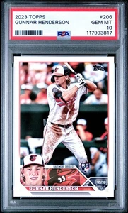 2023 Topps #206 Gunnar Henderson Rookie PSA 10 - Imagen 1 de 2
