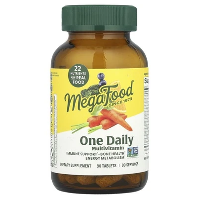 MegaFood One Daily 90 comprimidos sin lácteos, sin gluten, kosher, sin OGM, NSF Foto 1 de 3