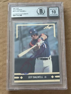 JEFF BAGEWELL SIGNIERT 1991 BLATTGOLD ROOKIES AUTO GRADE 10 BECKETT BAS - Bild 1 von 2