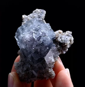 54gNatural Bismuthinite Purple FLUORITE & Dolomite Mineral Specimen/Yaogangxian - Picture 1 of 11