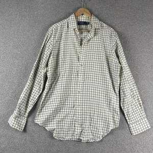 Polo Ralph Lauren Shirt Mens Medium White Check Plaid Button Up Long sleeve - Picture 1 of 6