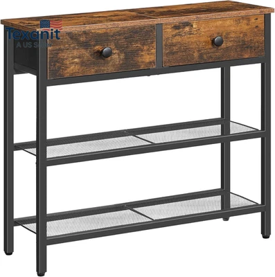 29.5" Narrow Console Table with 2 Fabric Drawers, Sofa Table, Small Entryway Tab - Image 1 of 4