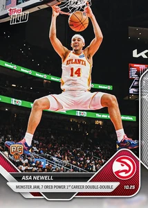 Asa Newell - 2025-26 NBA Topps AHORA - Tarjeta 25 - PREVENTA - Imagen 1 de 2