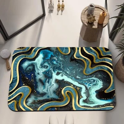 Badematte rutschfest saugfähig Badvorleger Läufer Badezimmerteppich - Bild 1 von 4