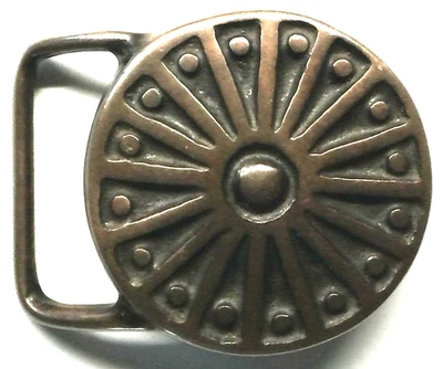 Vintage Tech Ether Guild Infinity Hub Belt Buckle Solid Brass 3"w c1970s - Image 1 of 2