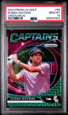 126587902 Bubba Watson 2024 Panini Prizm LIV #69 Green Mojo 1/54 PSA 10 Foto 1 de 3