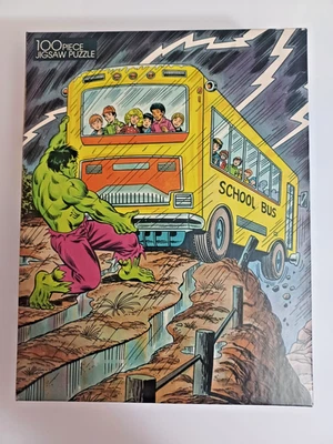 The Incredible Hulk School Bus 100 Piece Puzzle - Rainbow - 1988 - SEALED - Image 1 of 2