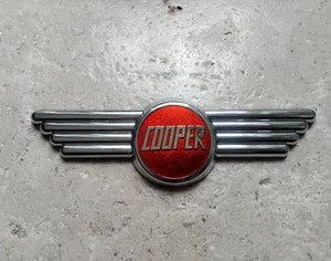 CLASSIC MINI COOPER S BMC ROVER MPI RED ENAMEL COOPER BONNET BOOT BADGE ROVER - Picture 1 of 1