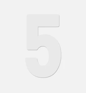 Factory Effex Mini Pro Number 4in. No.5 - White FX04-2565 - Picture 1 of 4