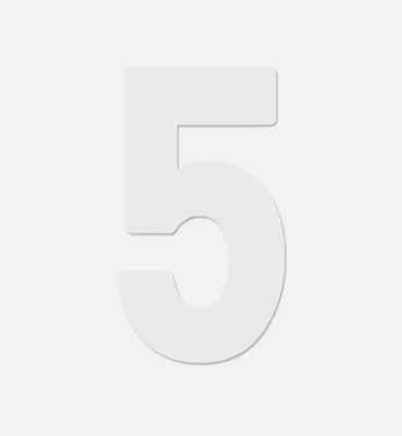 Factory Effex Mini Pro Number 4in. No.5 - White FX04-2565 - Image 1 of 4