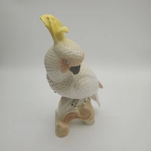 Vintage Fine Porcelain Cockatoo Parrot on a Branch Figurine - Picture 1 of 9