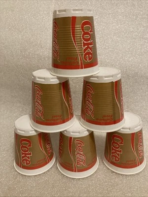 6 Vintage 5 Oz. Caffeine Free Coca-Cola Plastic Cups - Image 1 of 3