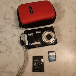 Vivitar Vivicam T328 Digital Camera Red Zoom Lens - Tested/Works - Picture 1 of 6