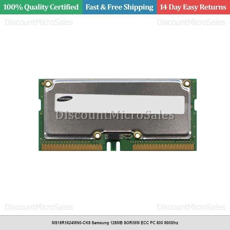 MS18R1624MN0-CK8 Samsung 128MB SORIMM ECC PC 800 800Mhz - Image 1 of 1