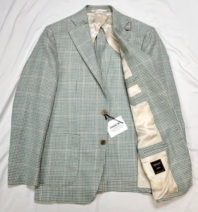 $ 1195 neu ATELIER MUNRO Wolle SEIDE Leinen Herren 38 R grün Hahnentritt Drago Jacke - Bild 1 von 12
