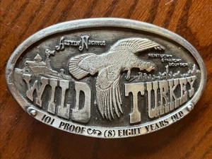 Vintage Austin Nichols Wild Turkey Gürtelschnalle Messing 1974 Bergamont Brass Works - Bild 1 von 2