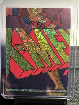 2025 Topps Finest X-Men '97 X LOGO DA NANANA NAAAA Mini Diamonds /50 SSP 1:900 - Image 1 of 3