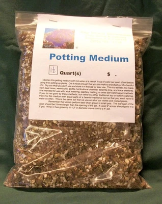 Mezcla de suelo para macetas de riego automático violeta africano 1 1/2 cuarto de galón envío gratuito Foto 1 de 3