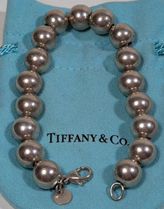 Tiffany & Co Hardwear Ball Bracelet 925 Sterling Silver 10mm Bead in Bag - 7.5" - Picture 1 of 6