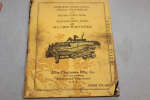 Allis Chalmers Model 60 All Crop Harvester Operators Manual And Repair Book - Picture 1 of 16