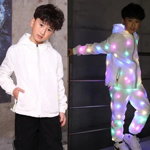 LED Luminoso RGB Chaqueta Pantalones Niños Juegos con disfraces Disfraz Conjunto Escenario Espectáculo Fiesta utilería  - Imagen 1 de 15