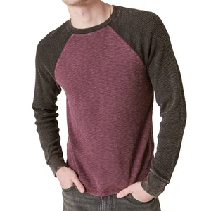 Lucky Brand Waffle Knit SMALL Raglan Shirt Long Sleeve Thermal Cotton Tee NWT - Picture 1 of 13