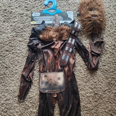Chewbacca Niño Disfraz Halloween Mono Máscara Guantes Star Wars Niños Talla 7/8 Foto 1 de 4