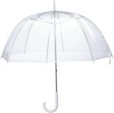 Guarda-chuva Sara Rain 46" adulto bolha transparente abertura automática moda cúpula em forma - Imagem 1 de 3