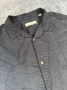 Camisa de campamento Tommy Bahama 3XL para hombre seda rayón negra manga corta hawaiana Aloha - Imagen 1 de 11