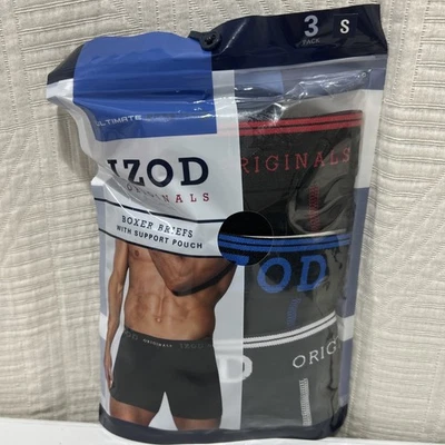 NIP IZOD Men's 3-Pk Boxer Briefs with Support Pouch S 28-30 - Image 1 of 4
