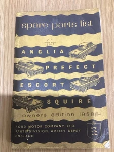 FORD ANGLIA PREFECT ESCORT and SQUIRE original Parts List - Picture 1 of 10