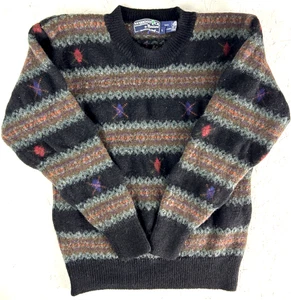 Vintage Woodstock Bernard 100 % Shetlandwolle Strickpullover Herren S hergestellt in Hongkong - Bild 1 von 8