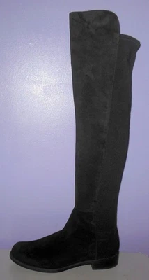 Botas Stuart Weitzman 50/50 negras de gamuza y espalda elásticas sobre la rodilla talla 7,5 Foto 1 de 4